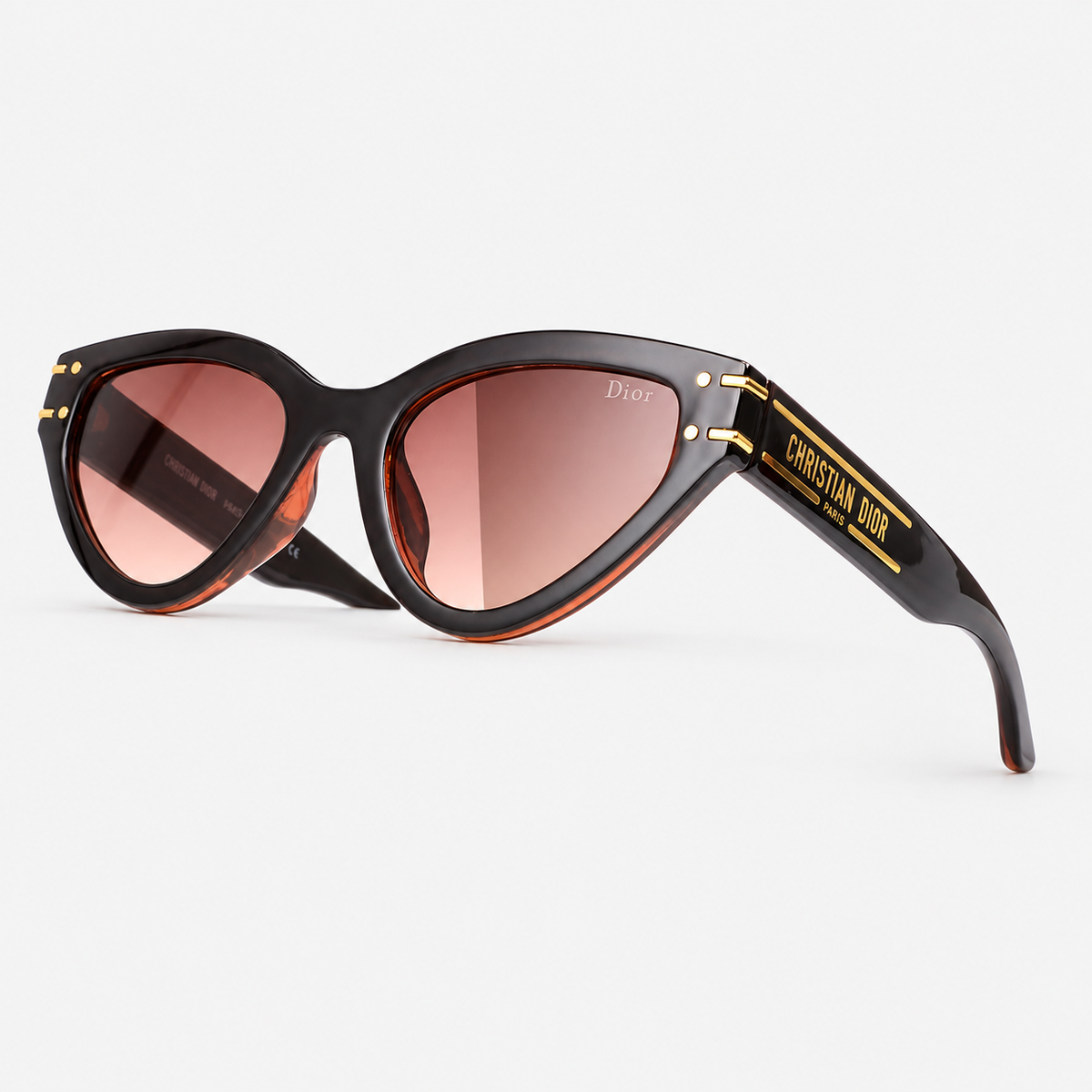 Dark brown frame with gradient lenses