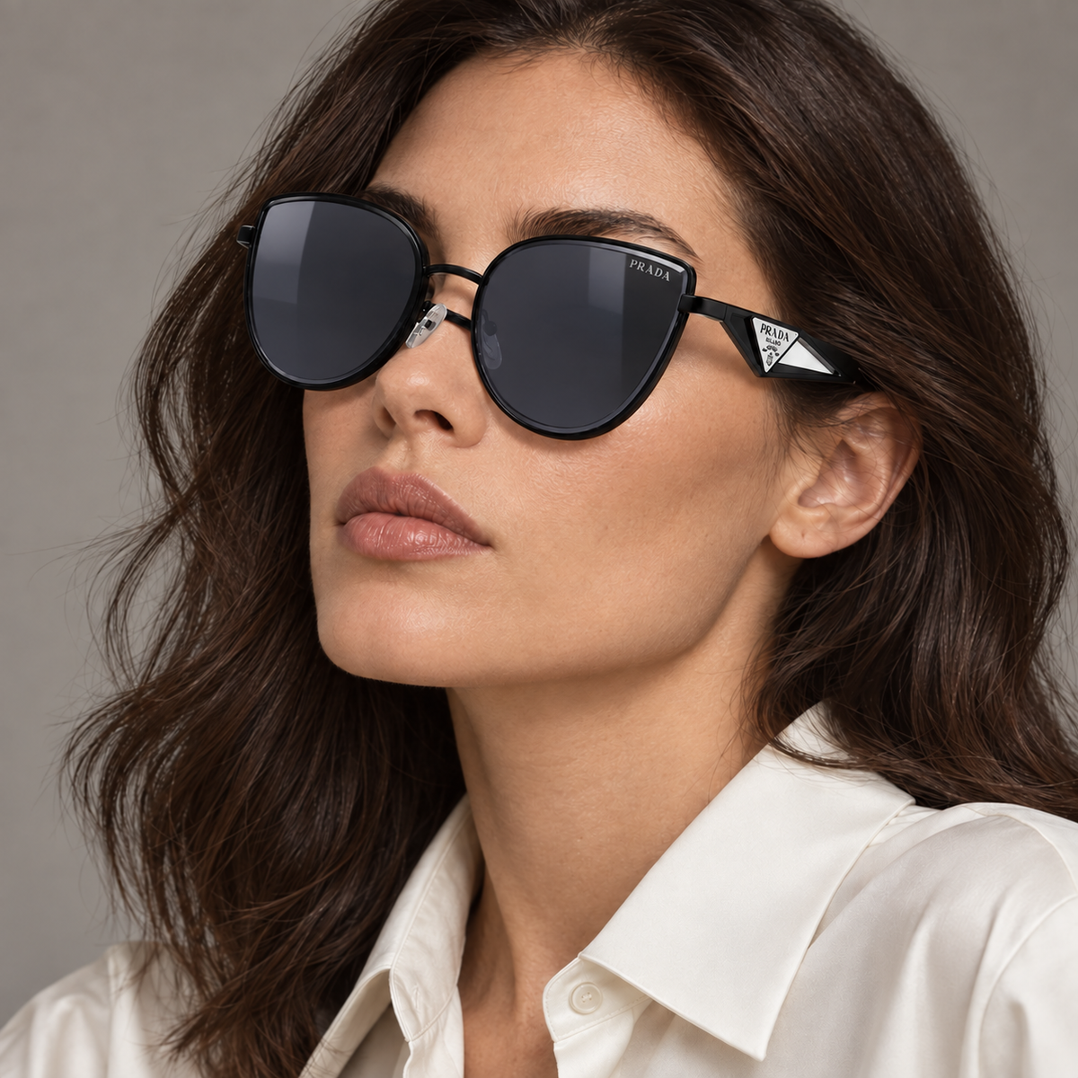 Prada Cat Eye Sunglasses — editorial portrait