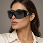 Versace Icon Shield Sunglasses — editorial portrait