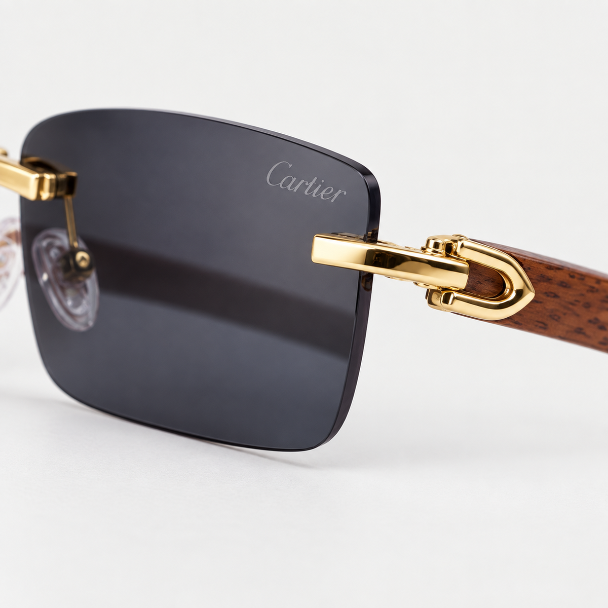 Cartier Square Sunglasses — temple detail