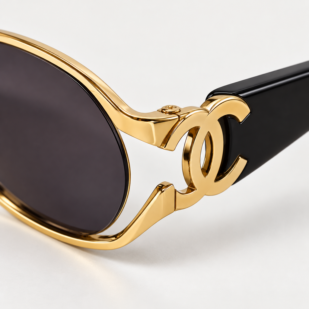 Chanel Logo Sunglasses — temple detail