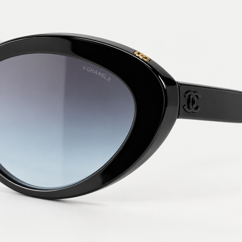 Chanel Cat Eye Sunglasses — temple detail