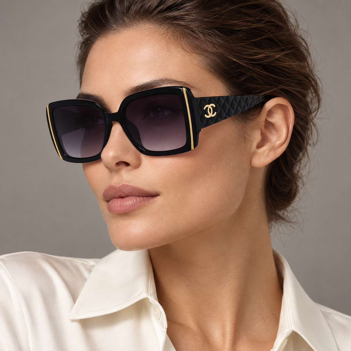 Chanel Square Sunglasses for Women — editorial portrait